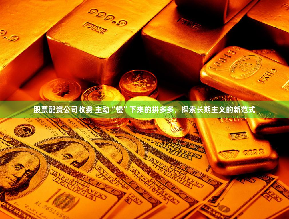 股票配资公司收费 主动“慢”下来的拼多多，探索长期主义的新范式
